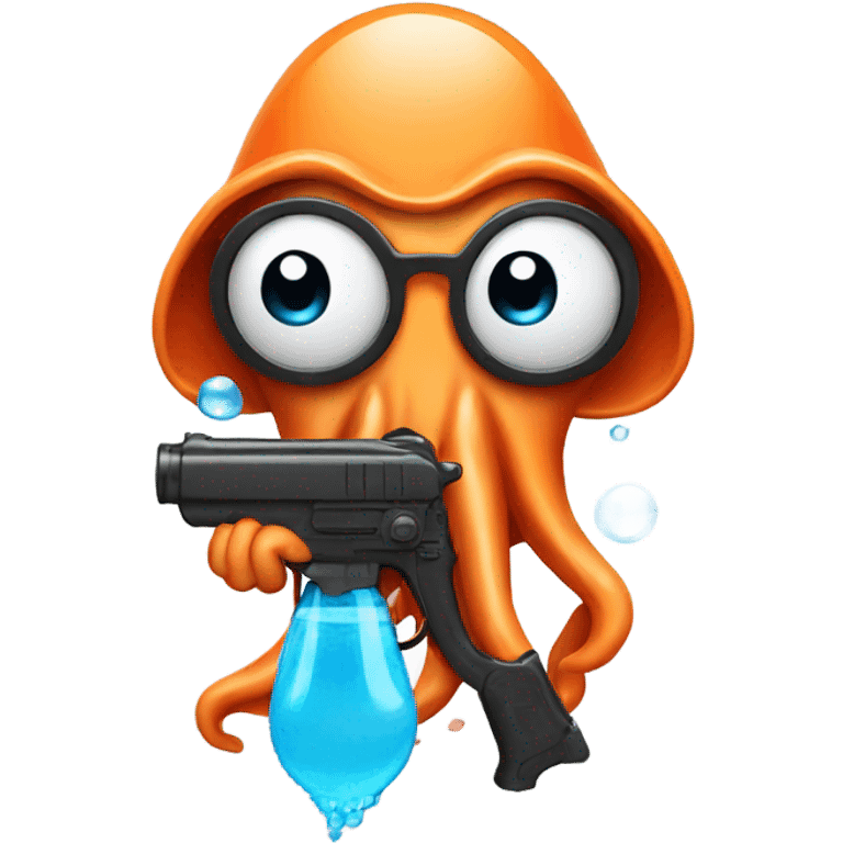 Squid holding water gun emoji