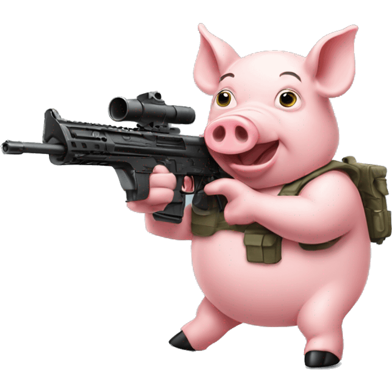 Pig with machine gun emoji