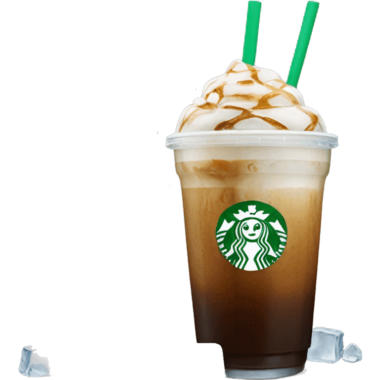 Starbuck ice coffee with ice cubes emoji