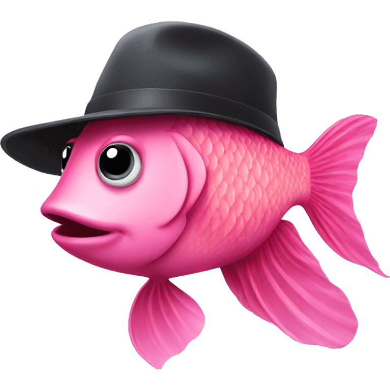 a pink fish with a hat emoji