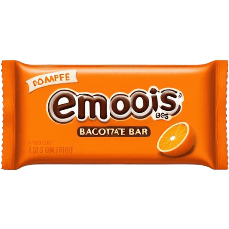 Chocolate bar with orange evalope emoji