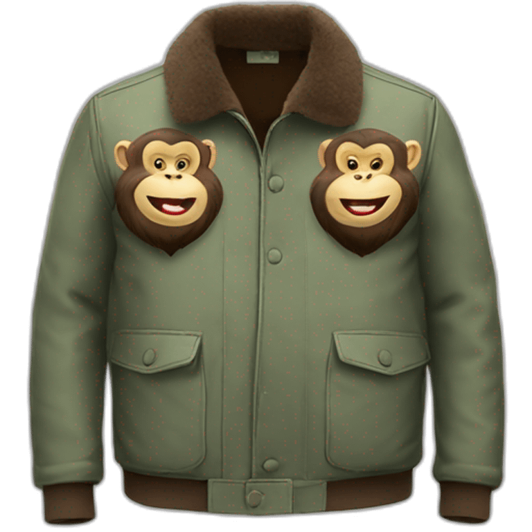 3 old fat happy monkeys jackets open emoji