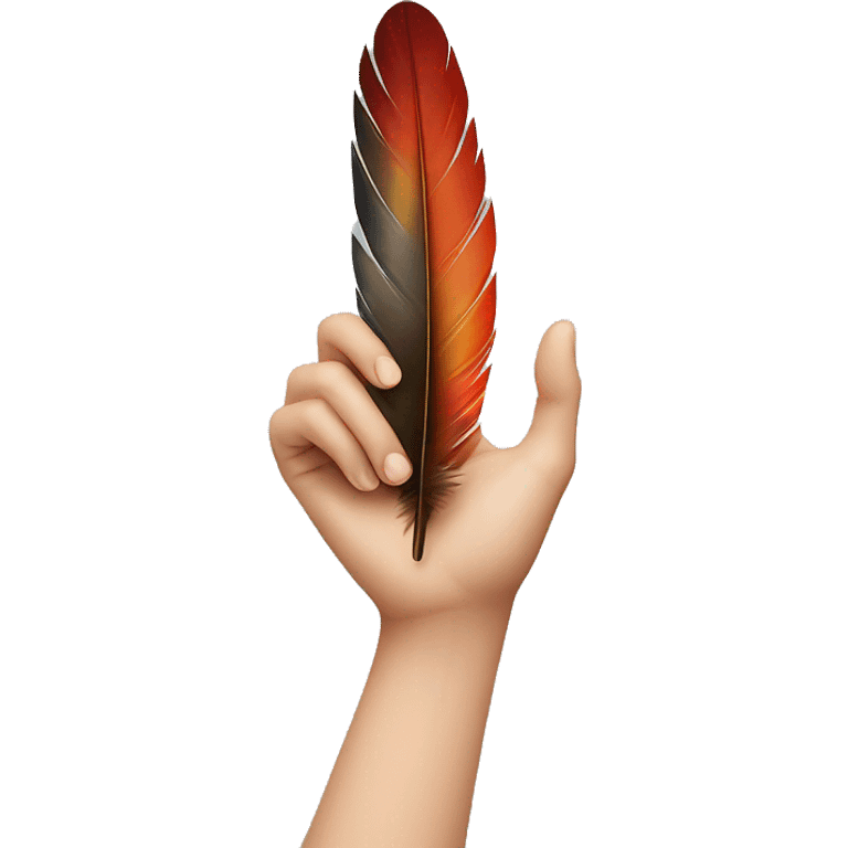 feather in woman’s hand emoji