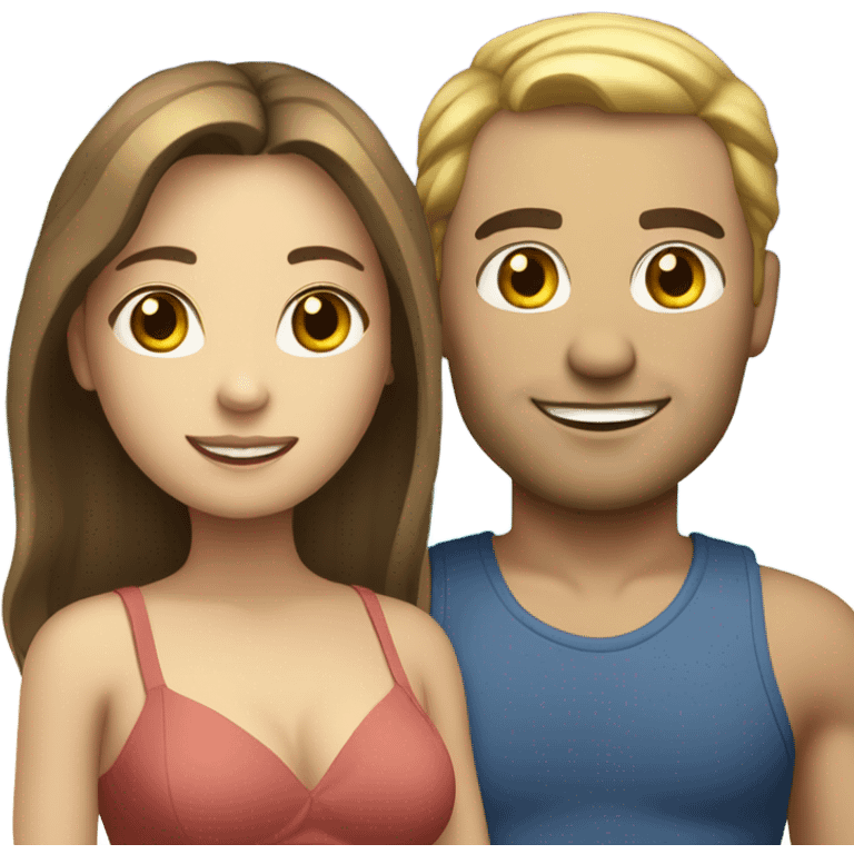 Fair skinned Man and woman on the beach emoji