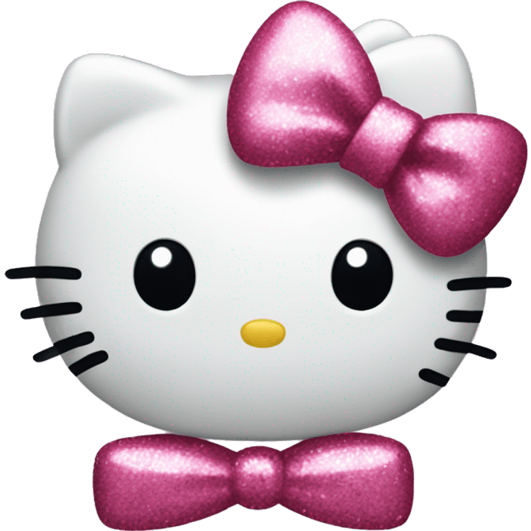 Hello kitty with glittery bow emoji