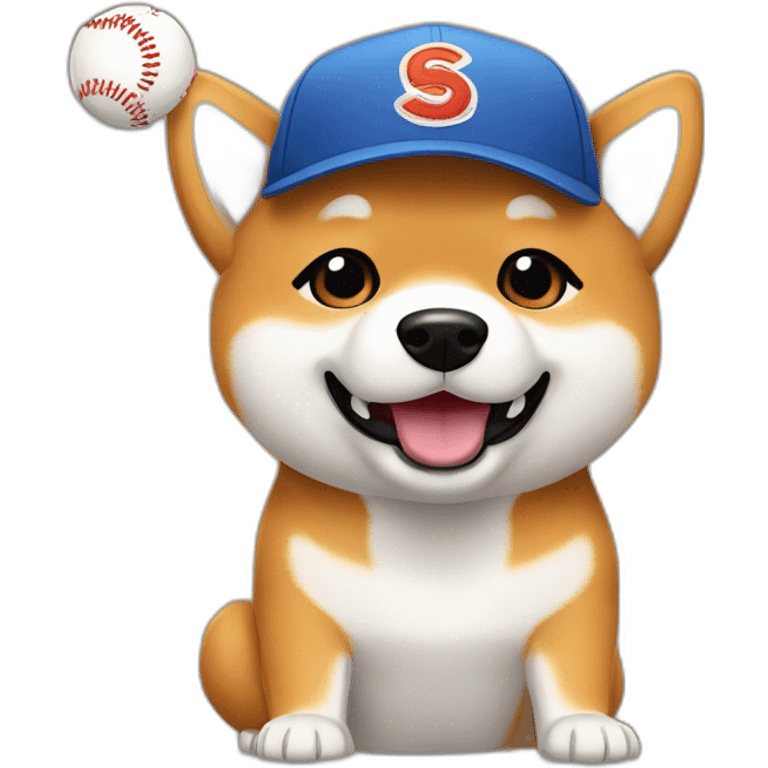 shiba inu with baseball cap emoji