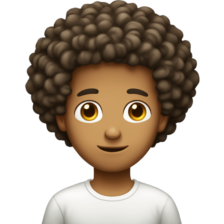 italian boy with curly afro tan and big head emoji