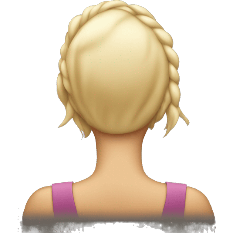  woman with hands in their back emoji