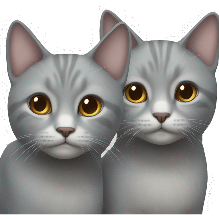 Two grey cats emoji