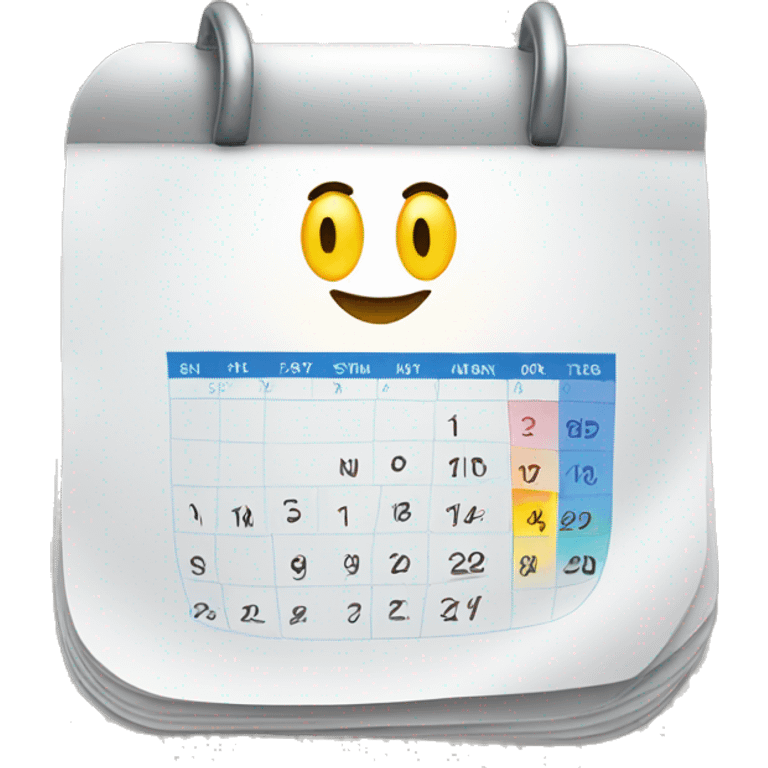 Calendar, with a welcoming smiley face emoji