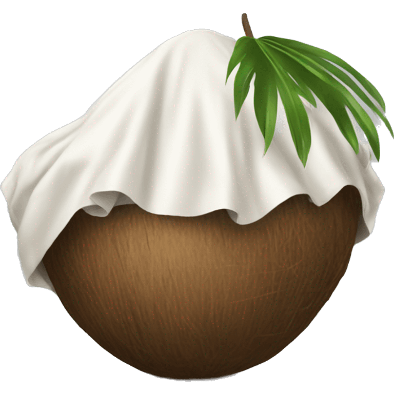 A coconut under a blanket  emoji