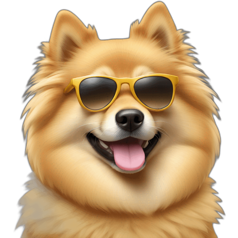 golden spitz with sunglasses emoji