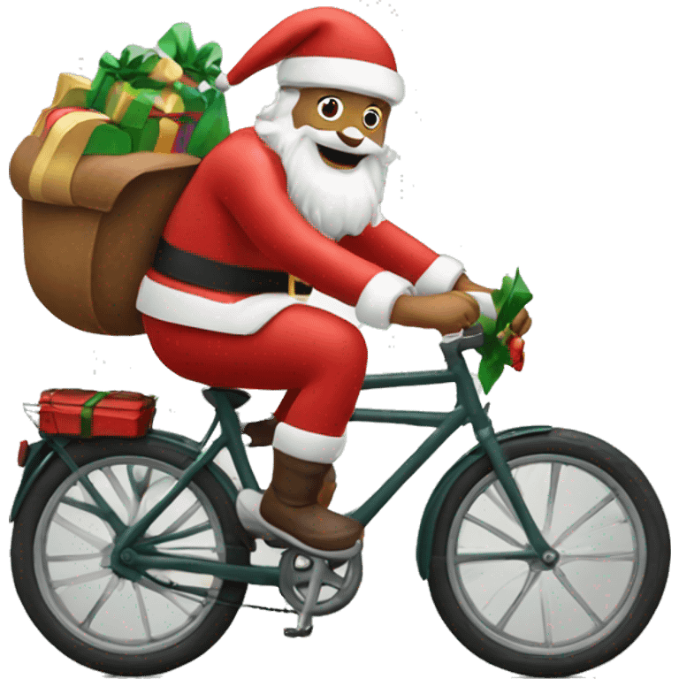 Santa riding bike emoji