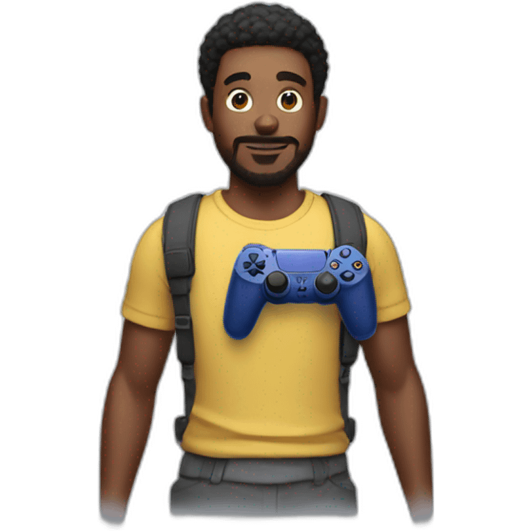 Guy playing on play station 5 emoji