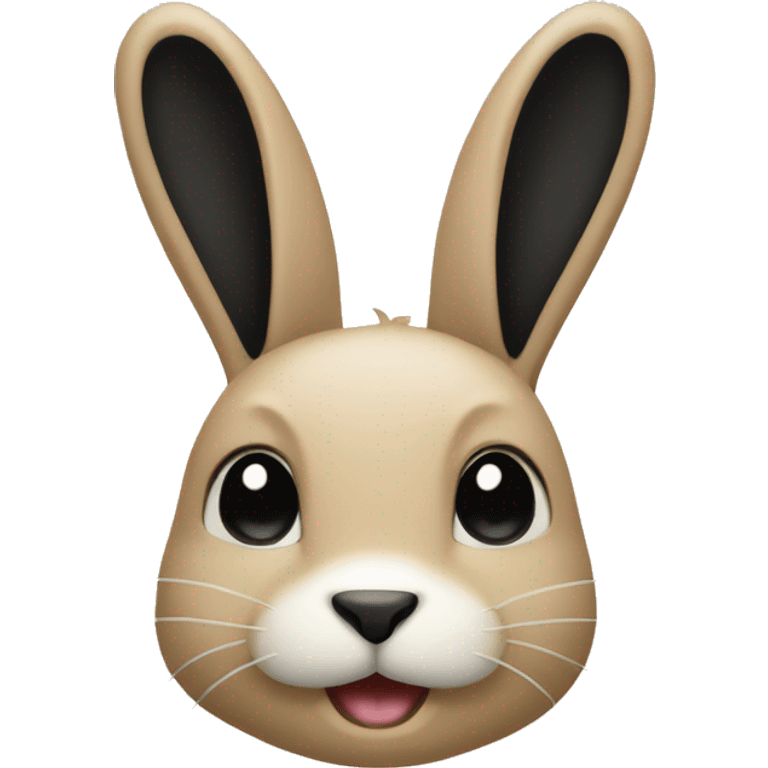 A beige  rabbit with black tâches Pls  emoji