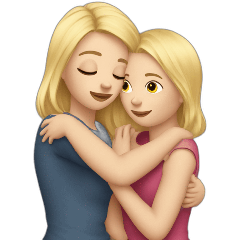 Deux fille blonde qui se font un calin emoji