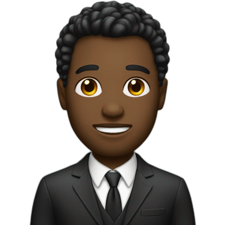 Black man. Nice hair. In suit. emoji