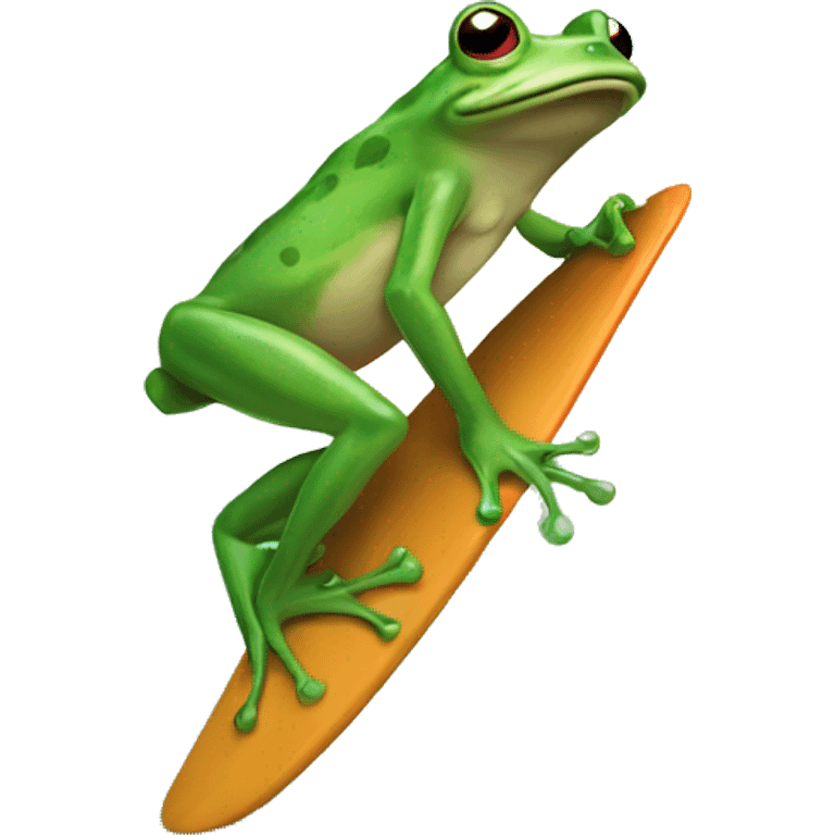 Frog on a surf broad  emoji