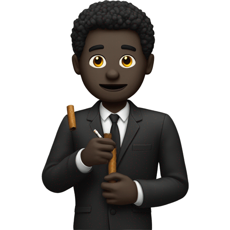 homme noir avec un cigare à la main emoji