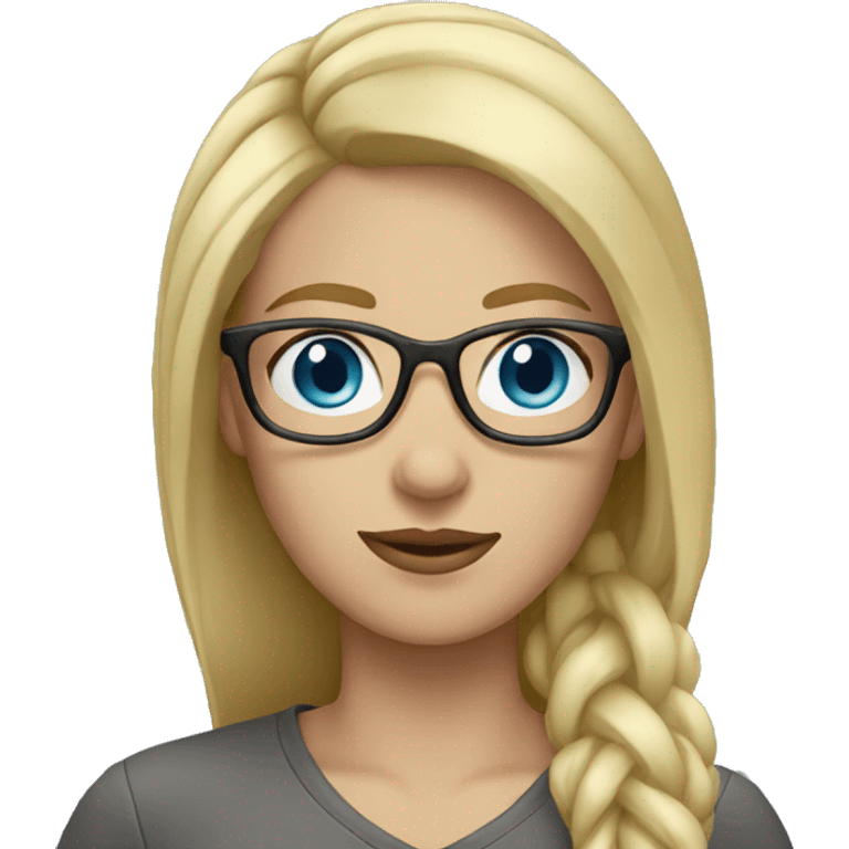 Woman with blond hair glasses blue eyes emoji