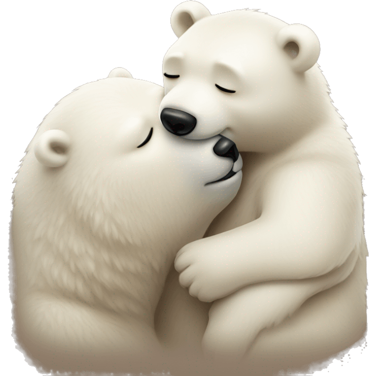 brown bear kissing polar bear  emoji