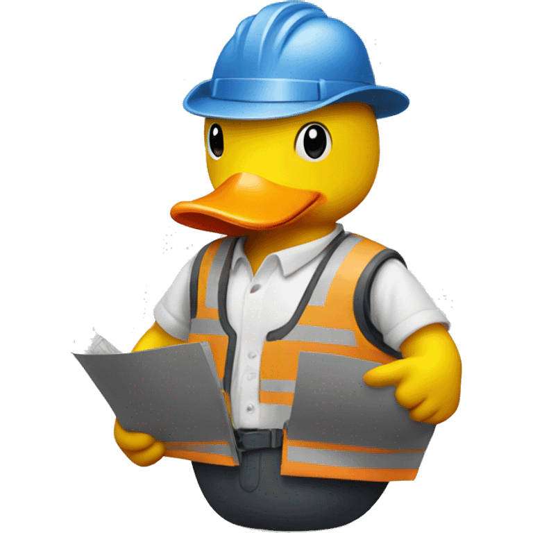 Rubber duck dressed as an architect emoji