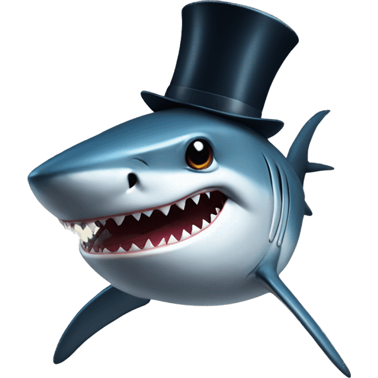 Shark with tophat emoji