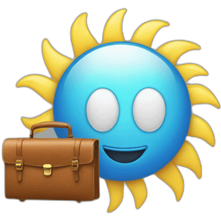 sunshine with face and a briefcase emoji