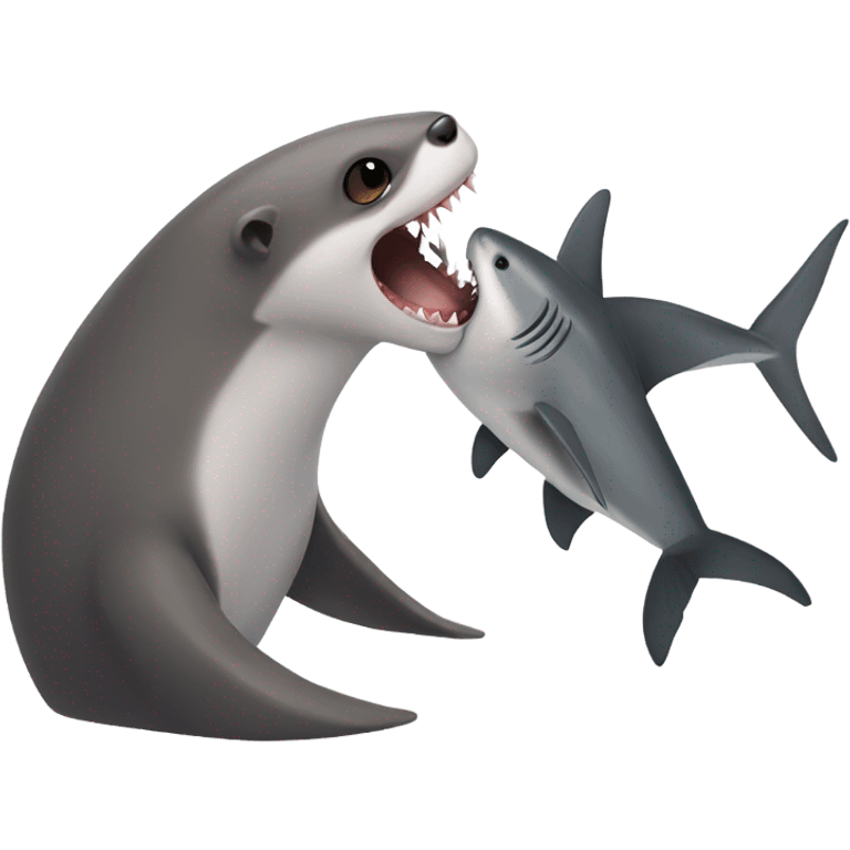 ferret kissing shark emoji