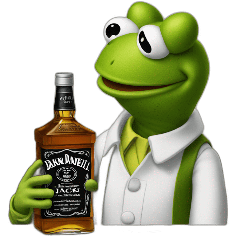 Kermit in school eat jack daniel emoji