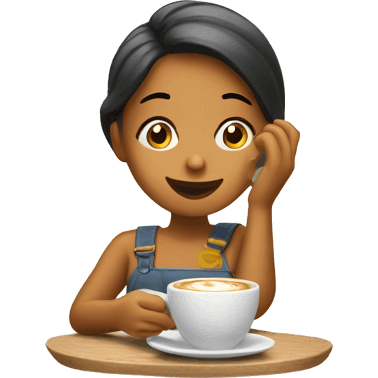 Chica bebiendo café emoji