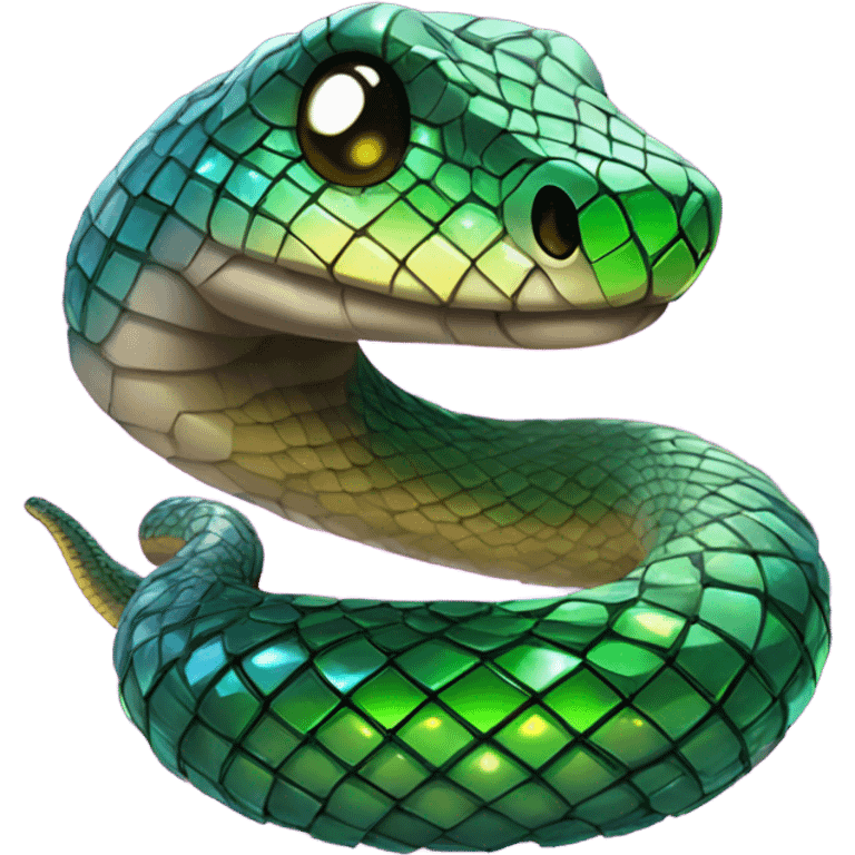 Snake that looks like a disco ball emoji