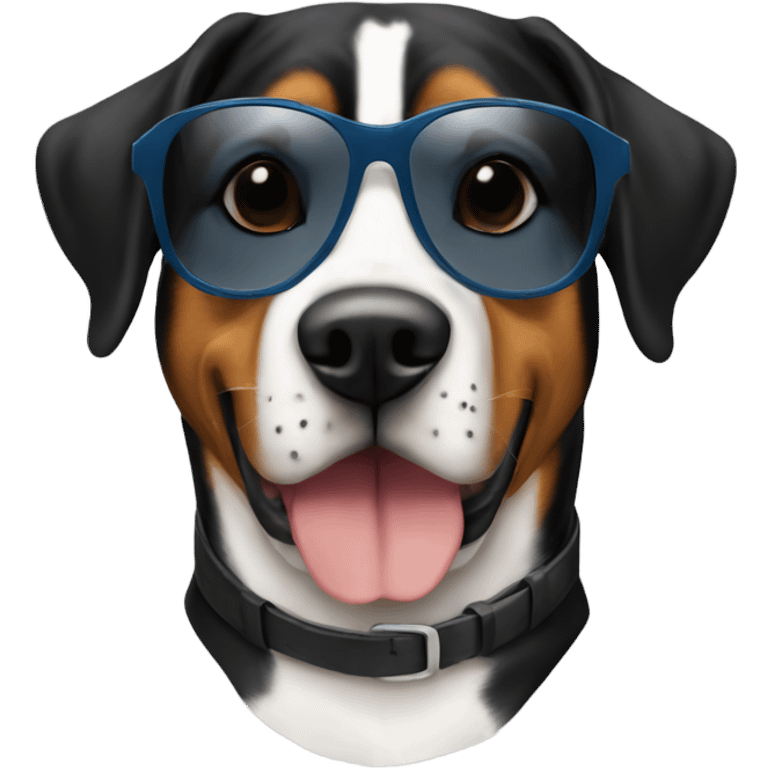 Swiss mountain dog with sunglasses emoji