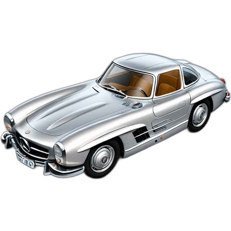 Silver Mercedes 300 sl gull-wing emoji