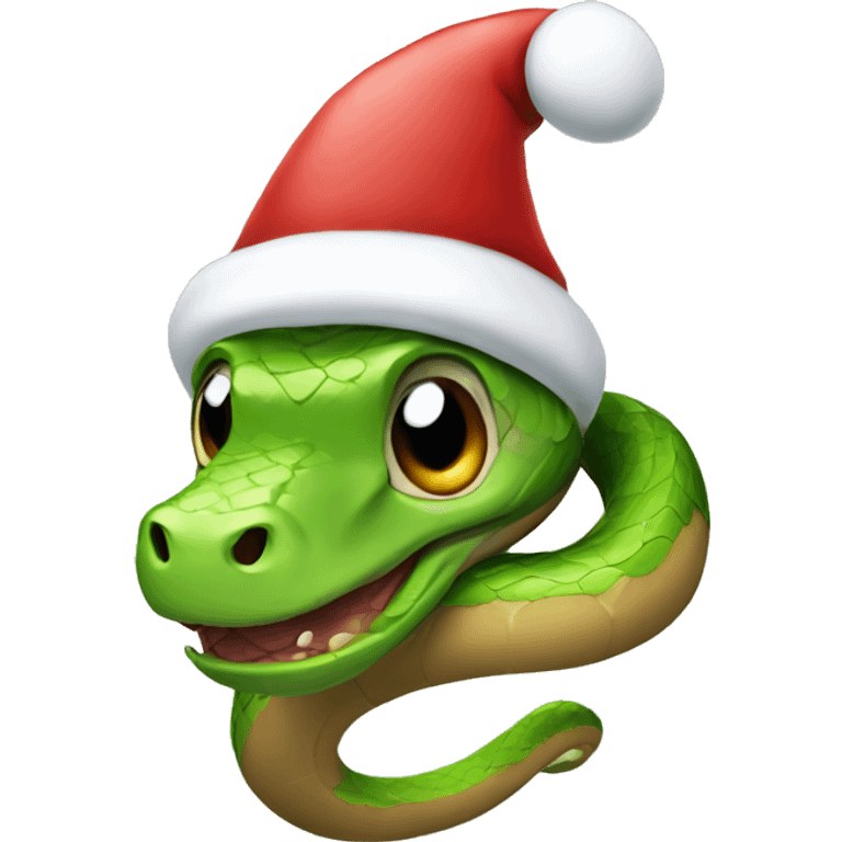 Snake with a Santa hat  emoji