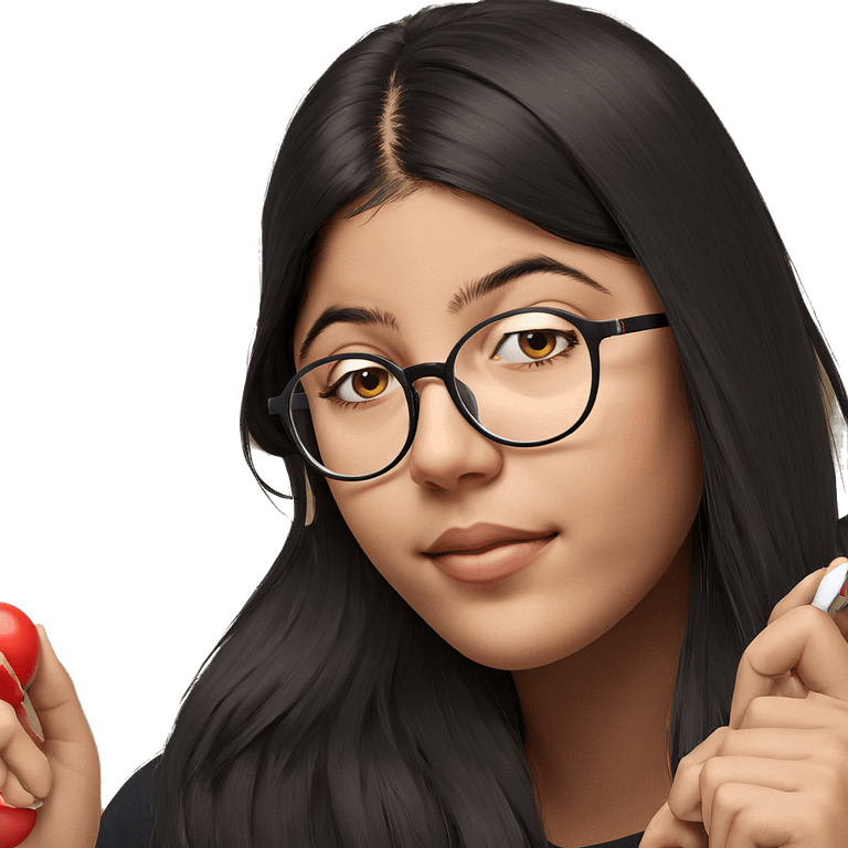 portrait of a girl with glasses emoji