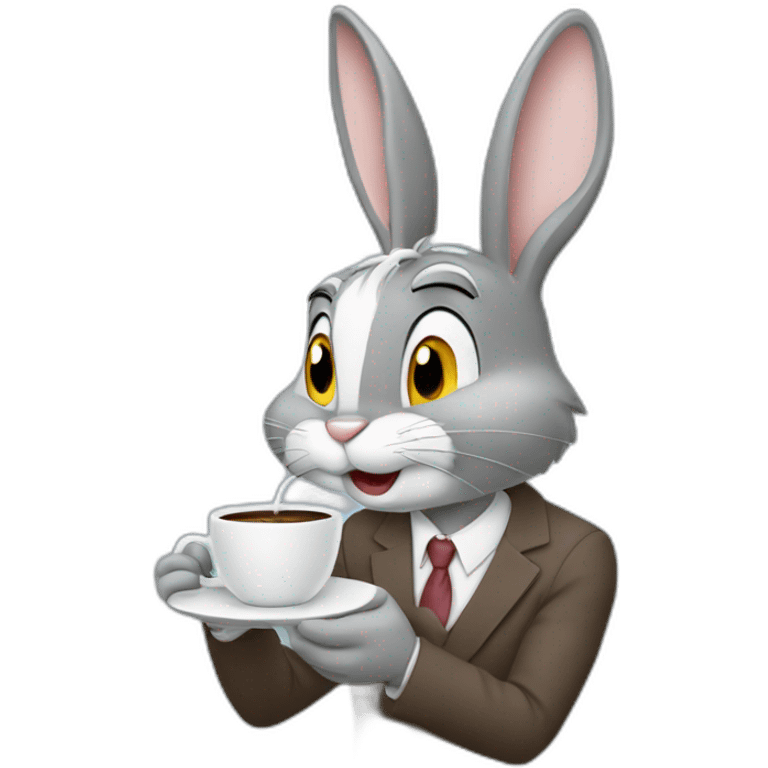 Bugs bunny drinking coffee emoji