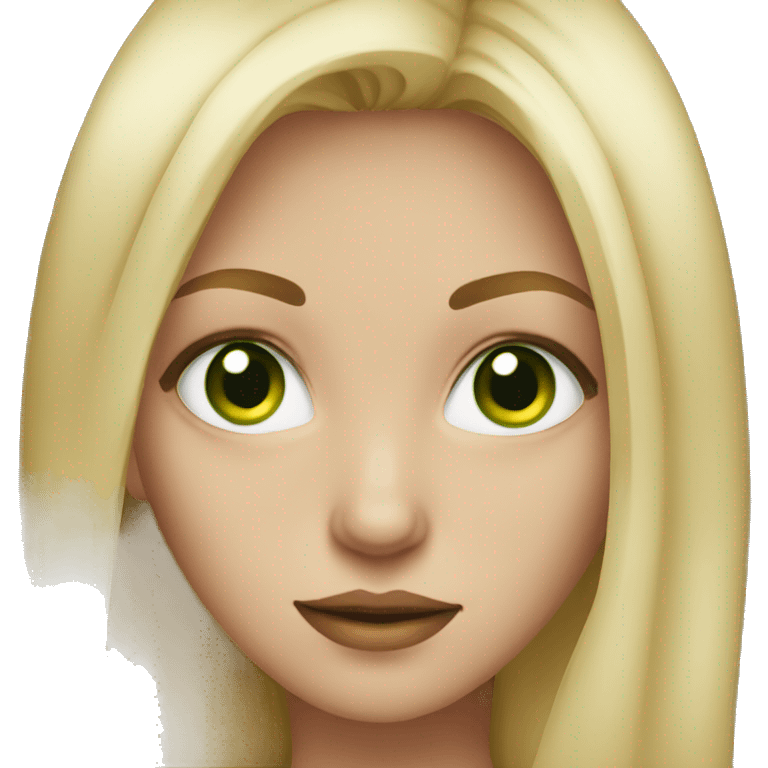 blonde girl portrait green eyes emoji