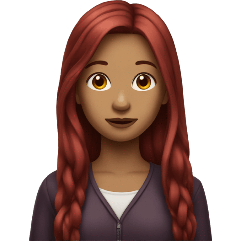 Girl with long burgundy hair emoji