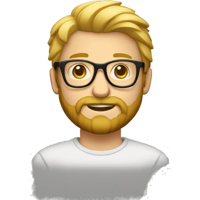 un garçon blond avec lunettes et barbe emoji