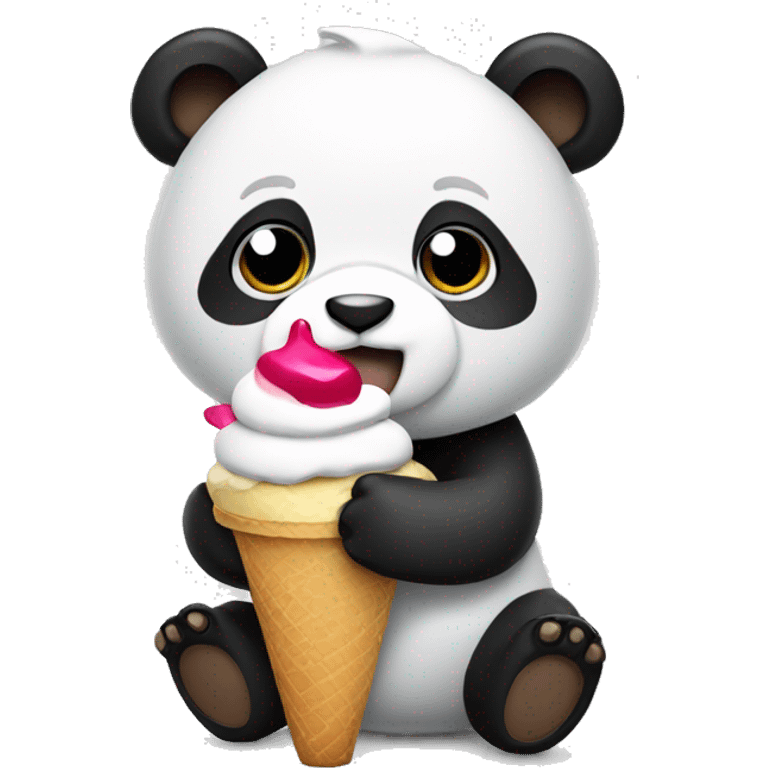 Panda eating ice cream emoji