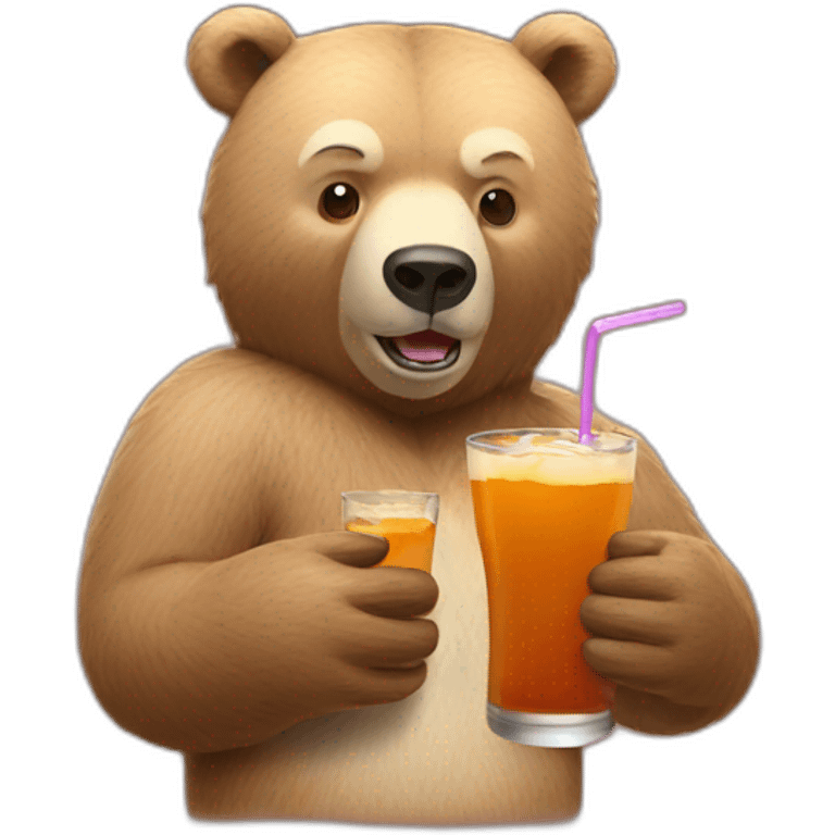 Bear drink a bear emoji