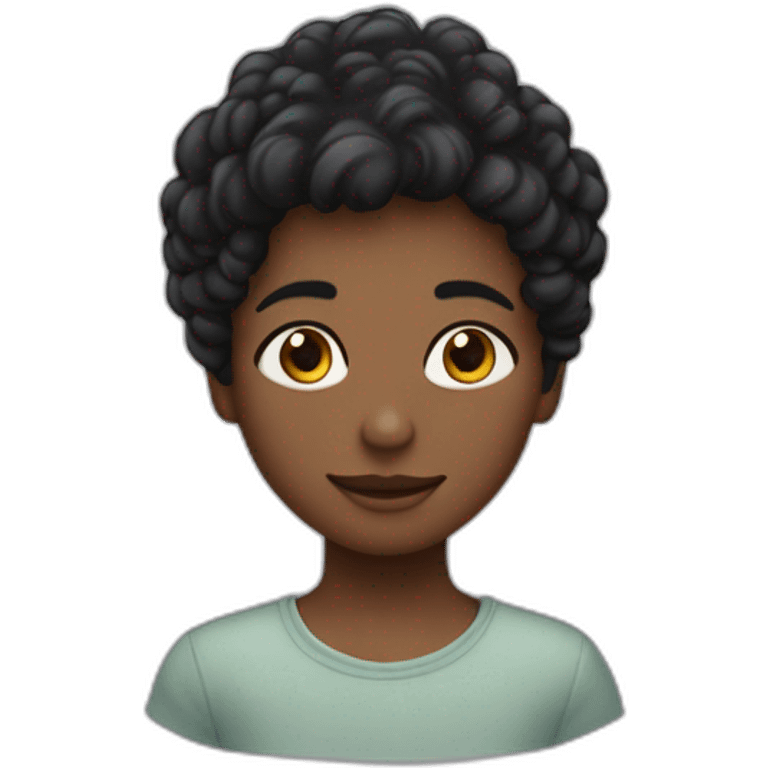 une fille avec des cheuveux noires de couleur de peau blanche qui fait un calin a un garçon qui est son amoureux emoji