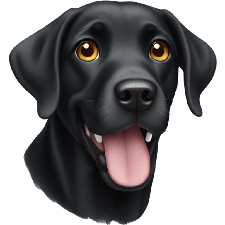 Funny Black Labrador  emoji