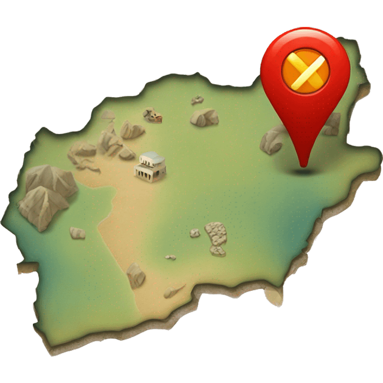 Crete a map with a pin above emoji