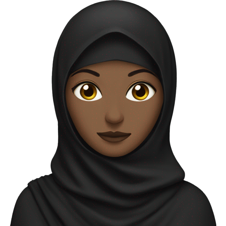 Woman with niqab and black cat emoji