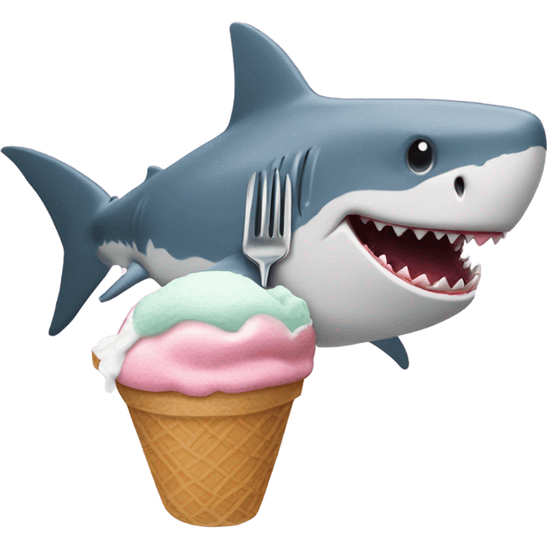 shark eating ice cream emoji