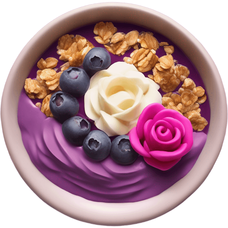 Un acai bowl rose  emoji