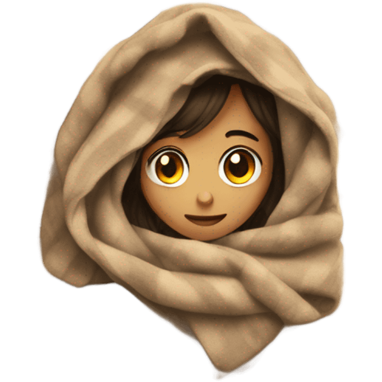 blanket on girl emoji