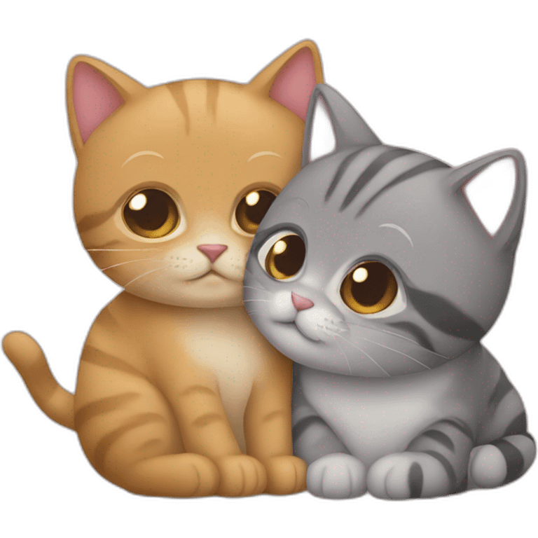 Deux chats qui se font un calin emoji